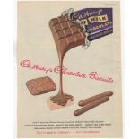 Cadbury's Chocolate Biscuits 1953-full page colour advertisement 10" x 12.1/2"