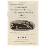 Rover 1957-full page black and white advertisement-1055 and 105R New Range-10" x 14"