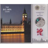 Great Britain 2009 Palace of Westminster, Big Ben £5 coin, green case