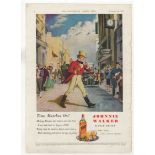 Johnnie Walker Scotch Whisky 1947-full colour advertisement by Clive Upton-very fine 10" x 14"