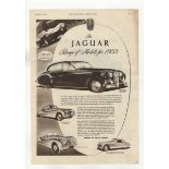 Jaguar 1854-full page black and white advertisement-Range of Models for 1955-3/2 Litre 'D' Type-Mark