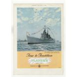 Players |Navy |Cut 1953-Full page advertisement-H.M.S Vanguard dressed for Royal Review of the