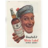 Dewars White Label Scotch Whisky 1950-Country Life full page colour advertisement-9.1/2" x 12.1/2"