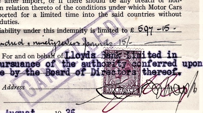 Banker's Indemnity In Respect Of AA Touring Guarantee, for Contessa Sylvia de Navasquez temporary - Image 3 of 5