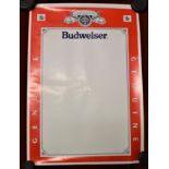 Budweiser' - coloured clear posters with red border-measurements 60cm x 42cm very good condition