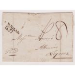 Great Britain 1816-Postal History-Wrapper posted to Lynn-manuscript paid and on indistinct 2 line