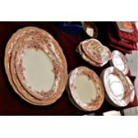 China-(2) whole side plates-(3) chipped side plates-(5) dinner plate large-(1) small serving dish-(