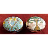 China -(2) China Pill Boxes-Museum Collections Ltd-(1) Swans and Bullrush-(1) Daffodil-Fine bone