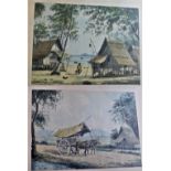 Pictures-(2) original Malay Pictures by A.B.Ibahim-measurement 53cm x 39cm (Unframed) with glass-