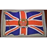 Tea Towel 1977 - 'The Queen's Silver Jubilee'. The towel printed as union Jack-measurements 76cm x