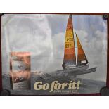 Advertising Poster 'Go For It' Schlitz Makes It Great-coloured poster of Sailing Boat-