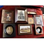 Pictures-(7) Assorted small pictures framed-plus one coronation spoon boxed. BUYER TO COLLECT