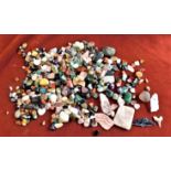 Stones-Bag of polished coloured stones various sizes for jewellery making approx 1 kilo in weight-