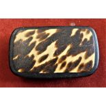 Pill/Snuff Box - Vintage Bakelite black with animal print design on lid-measurement 7cm x 4cm