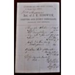 Receipt-Bot.of J.K.Sidgewick-Brewer & Spirit Merchant- To Mrs Flaxman a receipt for £79.1s.3d (No