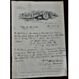 Letter-Letterhead of 'Taylor's Tonic Tea Co Limited' dated April 27th 1905, with a form of