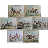 Prints-coloured-(7) prints in wooden frame the seven ages of the horse-by H.Alben-(1) picture no
