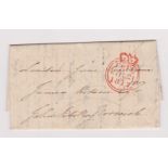 Great Britain 1817 Postal History letter posted to Norwich cancelled with Red Crown 'Free' cancel