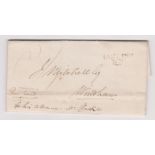 Great Britain letter with manuscript post paid and 2 line hand stamp cancel (Possibly Tapling)