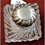 1924 - Birmingham Silver Topped Scent Bottle, very heavy glass. Approx. 7cm square. Buyer Collects