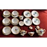 China - Small Sized Tea set (Child's) 'Golden series'-Foreign-including-teapot, milk jug, sugar