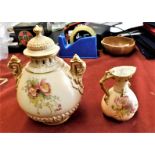 China - Royal Worcester Decorative urn with lid (Slight chip on lid) dated 1907, Royal Worcester Jug