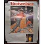 Budweiser's' - coloured picture 10 pin Bowling, measurements 71cm x 56cm. Very good condition