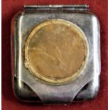 Silver Plated Vesta Case, approx. 4.5cm x 4.5cm