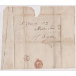 Great Britain 1784?-postal history-wrapper posted to London single line-35 Hitchin cancel-back