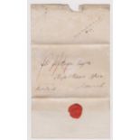 Great Britain-postal history-undated EL posted to Norwich marked post paid red manuscript P1/4-