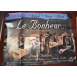 Film Poster - 'Le Bonheur' starring Michael Serrault & Eddy Mitchell, measurements 100cm x 76cm,