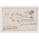 Great Britain Postal History envelope piece addressed to Lincoln Fields with a boxed T.P. Strand W.