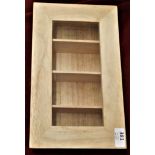 Display Case-Wooden Display Case with 4 shelves-measurements 34cm x 20cm depth 9cm very good