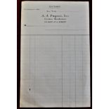 Receipt Form-'A.J.Pagani Inc'-New York Furniture Manufacturer-empty sheet of paper with pencil
