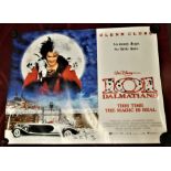 Film Poster - '101 Dalmatians' starring Glen Close, double sided measurements 10cm x 76cm