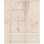 Great Britain 1825-Postal History EL dated (8th March 1825) posted to Towcester-black 2 circle MR