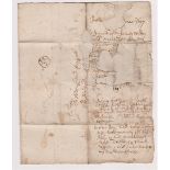 Great Britain 1697 - Postal History, EL damaged and patch repaired dated (Jan 30th 1697) and