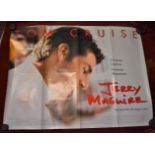 Film Poster - 'Jerry Maguire' starring Tom Cruise, doubled sided poster, measurements 10cm x 76cm,