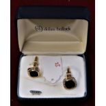 Pair of Dolan Bullock - Boxed Cuff Links, 14ct gold, with Onyx Centres