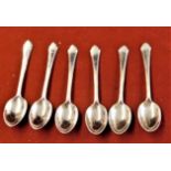 Six Mappin and Webb Tea Spoons, silver plated