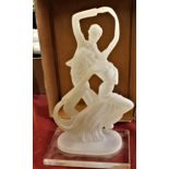 Vintage H. Samuel 'The Juliana Collection' Dancing Couple Figurine, made from a frosted Acrylic c.