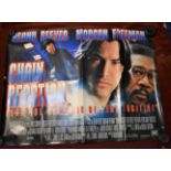 Film Poster - 'Chain Reaction' starring Keanu Reeves & Morgan Freeman, double sided poster.
