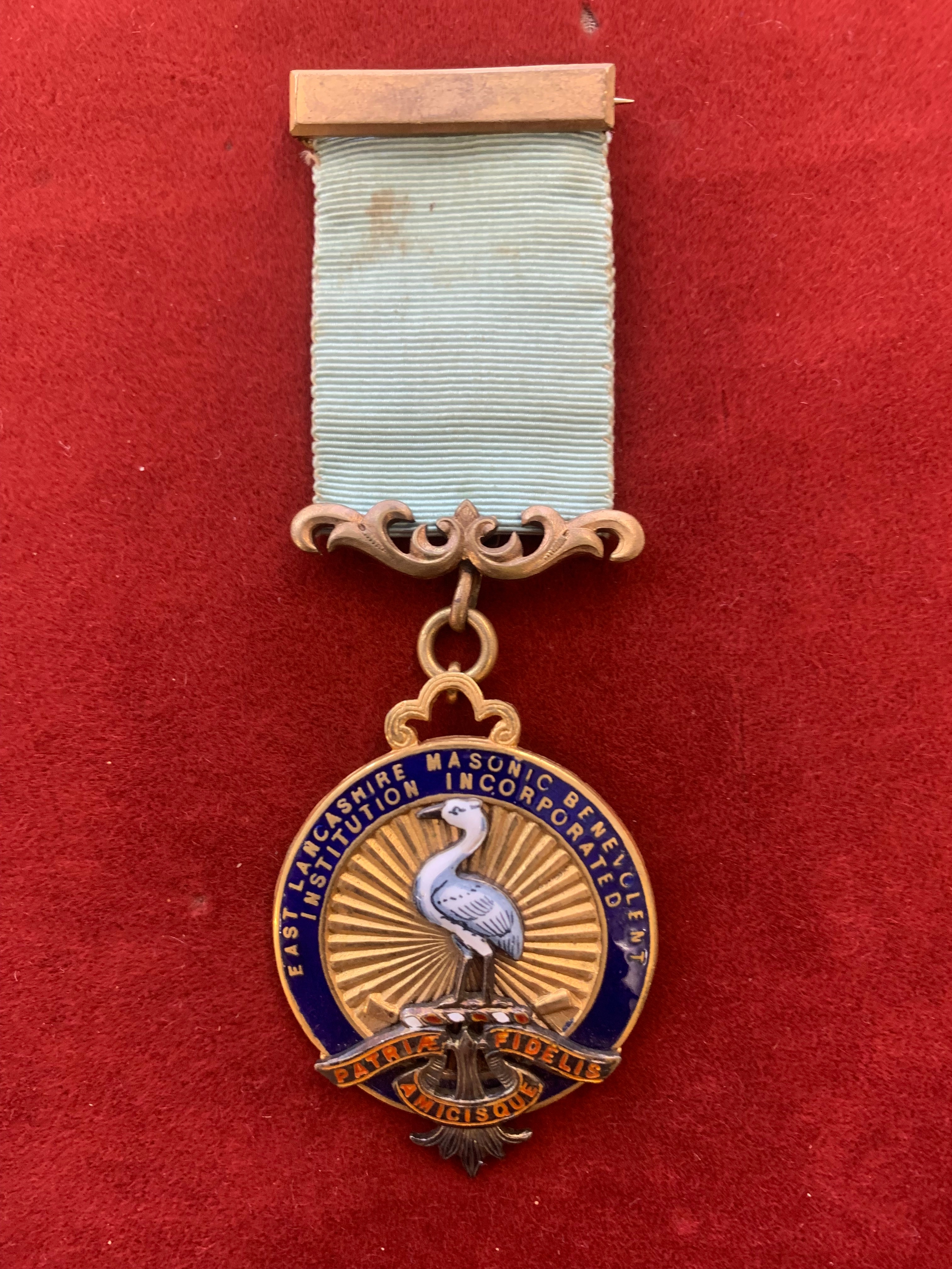 Royal Masonic Benevolent Institution Incorporated East Lancashire Patrons Jewel, Silver gilt and