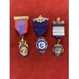 Independent Order of Oddfellows Manchester Unity Society Medals (3) Silver gilt and enamel and one