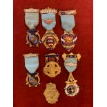 Royal Masonic Institution for Boys Stewards Jewels (7), including dates 1943, two 1949, Essex