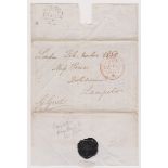 Great Britain 1835-Postal History-EL dated Feb 12th 1835 London posted to Lampeter-red crown Free/