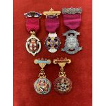 Royal Masonic Benevolent Institution Silver Jewels (5) including dates 1922, 1946, 1948, 1949 and
