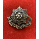British WWII East Yorkshire Regiment cap badge, bi-metal, slider