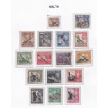 Malta 1948-53 Self - Government set, 1/4d to 5/- fine used, 10/- l/m/mint SG234/248 (22)