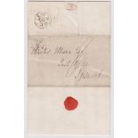 Great Britain 1827-Postal History-EL dated 20th Oct 1827 Grays Inn posted to Ipswich black 2 ring OC